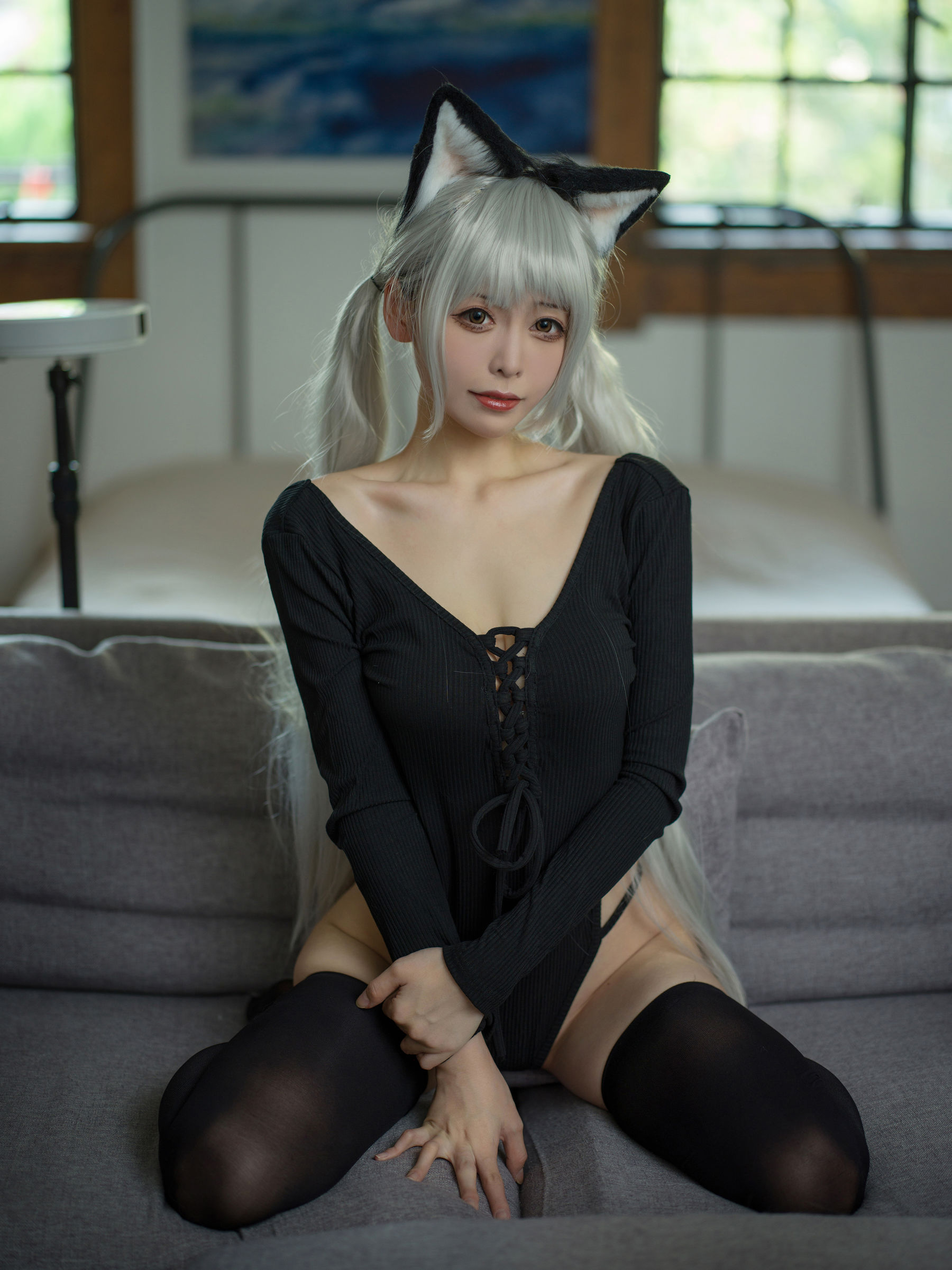 樱岛嗷一 - 黑猫针织衫连体衣